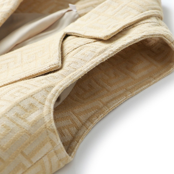 NWT Beige S-XL Short Sleevless Front Button Mini Jacket Dress - Picture 8 of 9